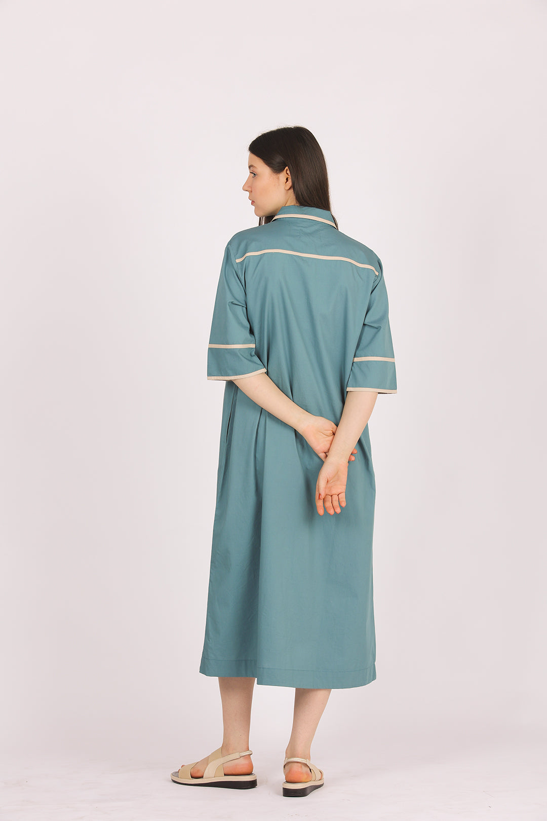 TEAL TRIAL SHIRT DRESS